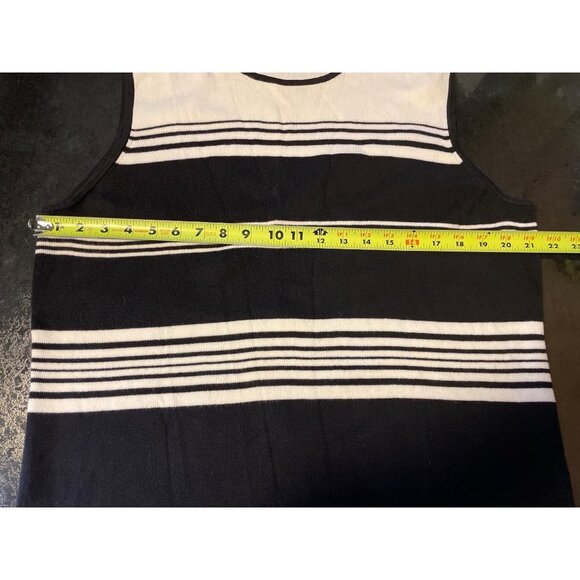 Jillian Jones Black White Sleeveless Knit Round Neck Sweater - Picture 7 of 10